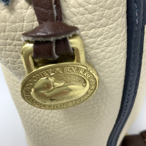 Vintage Dooney & Bourke Teton Cream & Brown Pebbled‎ Leather Backpack Rare USA main image 4